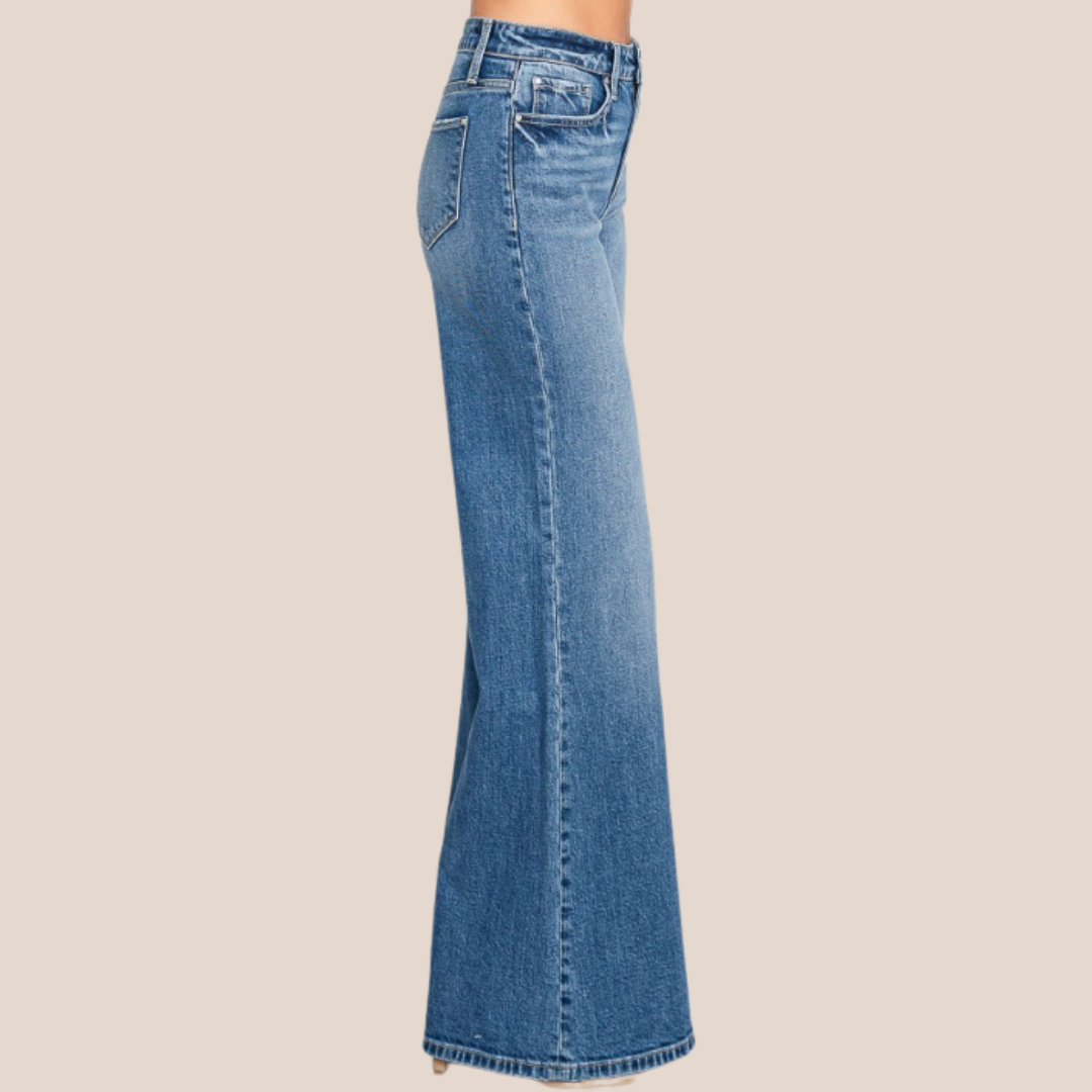 High Rise Comfort Wide Flare Jeans