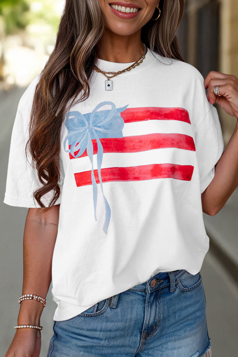 White Flag Bow Tee