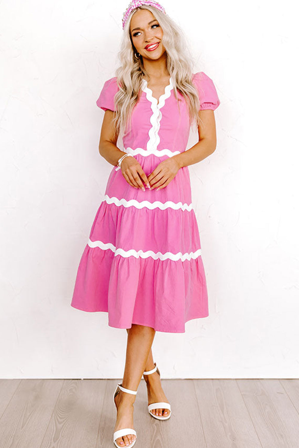 Bonbon Ric Rac Trim Midi Dress