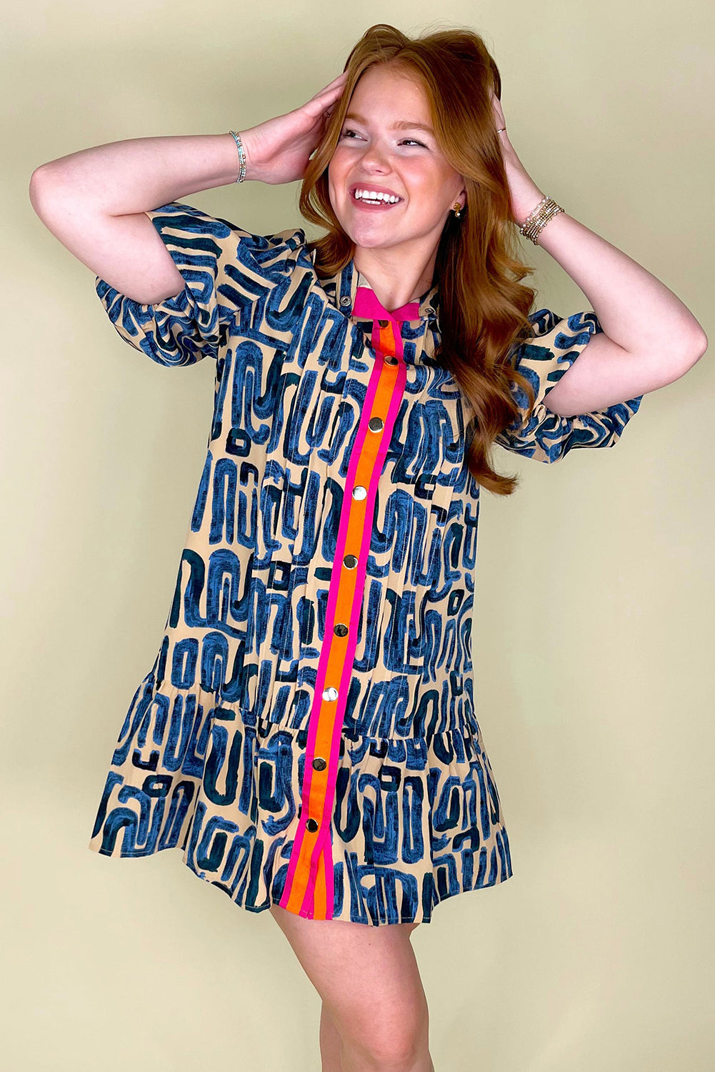 Neon Dreams Dress Abstract Print Dress