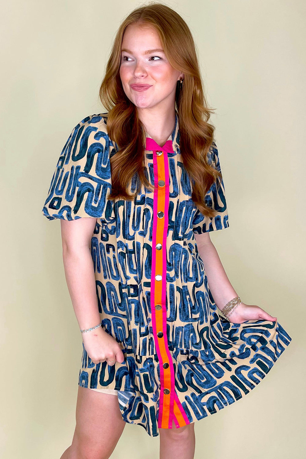 Neon Dreams Dress Abstract Print Dress