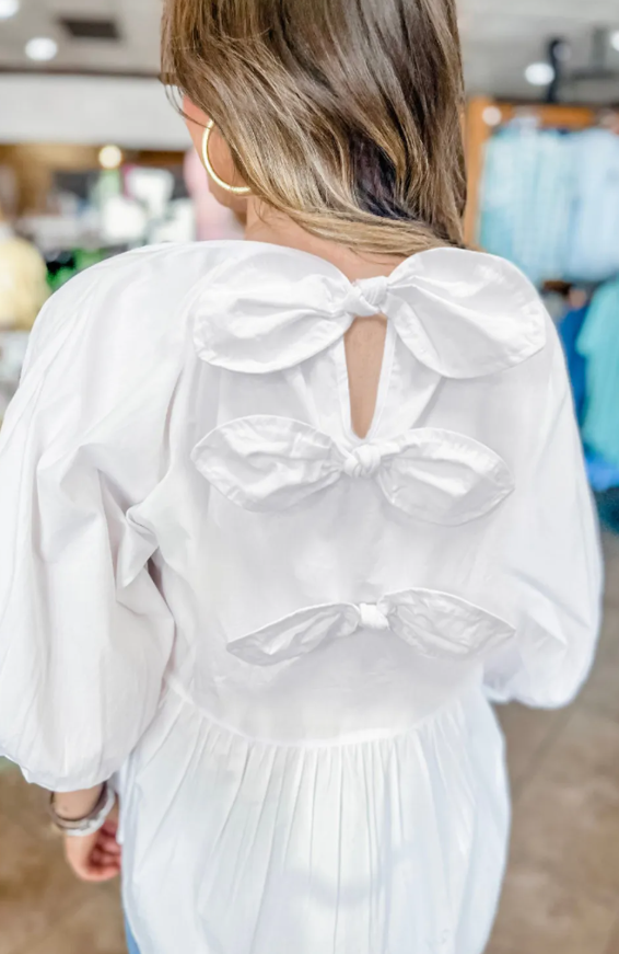 White Bow Knot Blouse