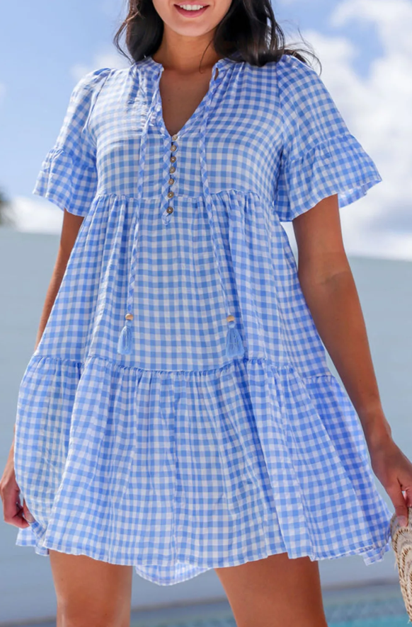 Gingham Square Dress