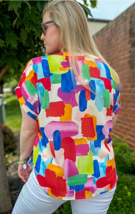 Colorful Brush Blouse