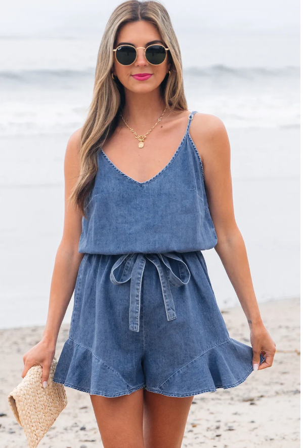 Denim Romper