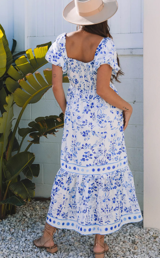 Dot Floral Maxi Dress