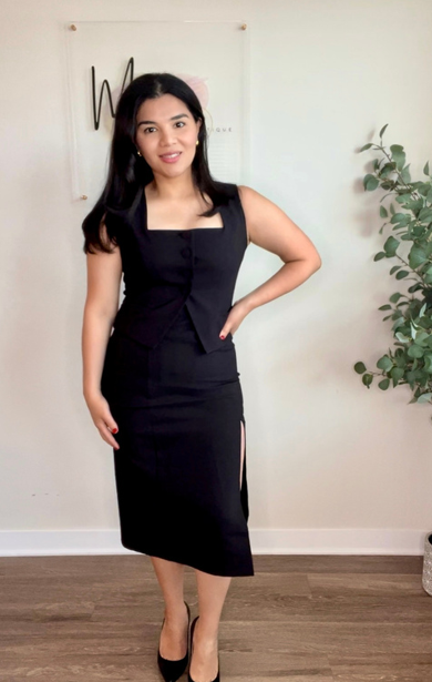 Black- Vest and Skirt Set