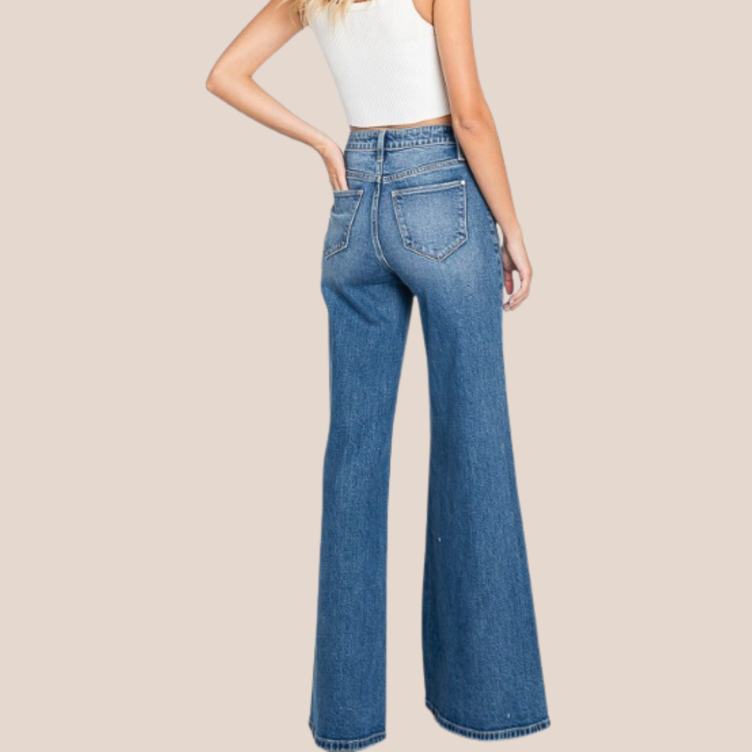 High Rise Comfort Wide Flare Jeans