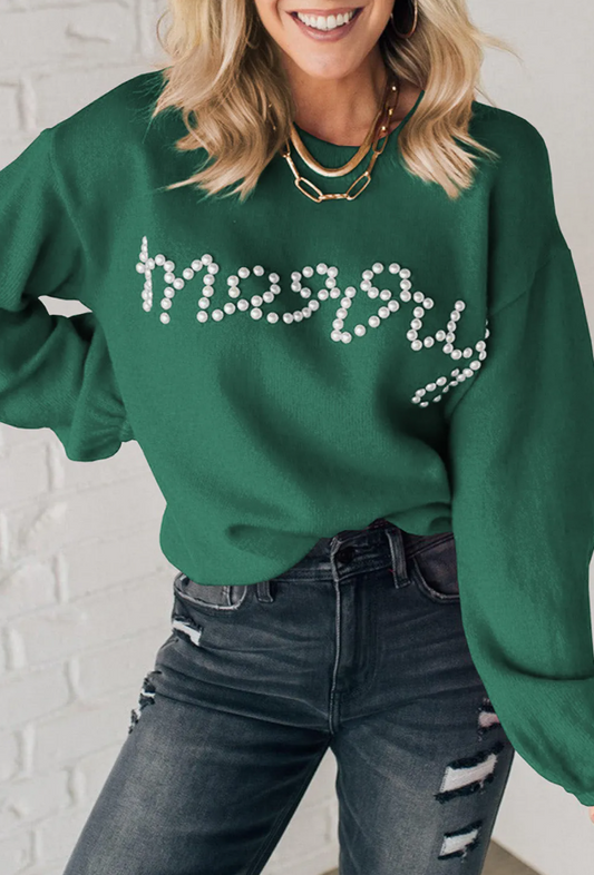 Green Pearl Merry Sweater