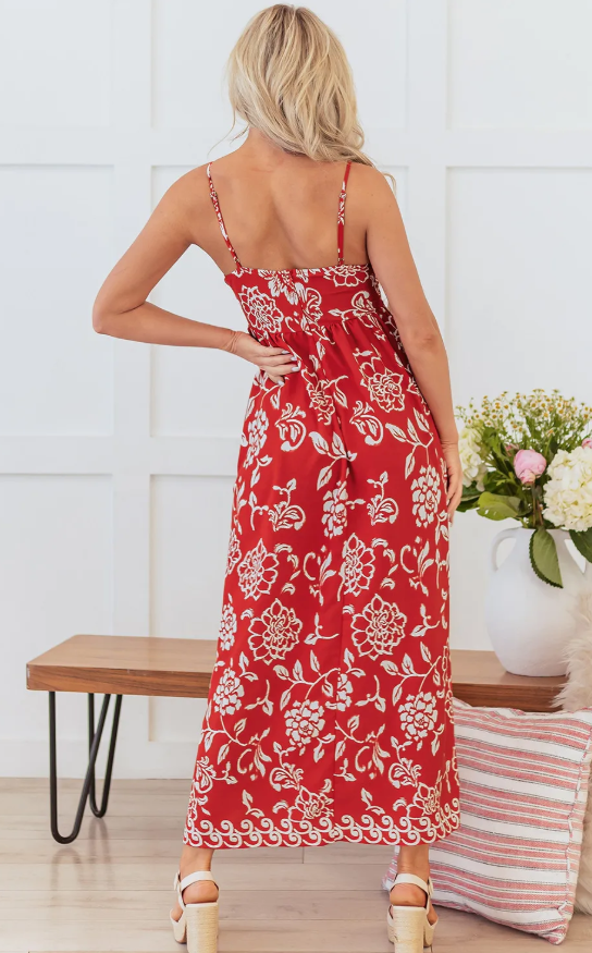 Red Floral Dress