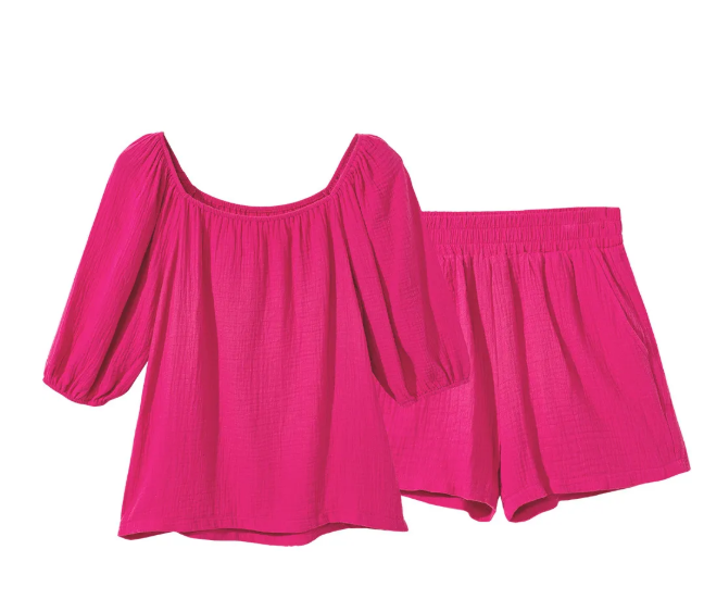 Bright Pink Textured Set